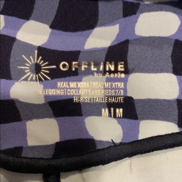 Aeria Offline Blue and White Checkered Leggings - Picture 2 of 7